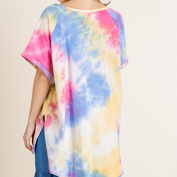 NEW Multi Tie Dye Oversized Tee - Picture 3 of 6